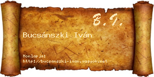 Bucsánszki Iván névjegykártya