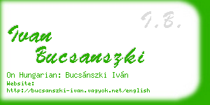 ivan bucsanszki business card