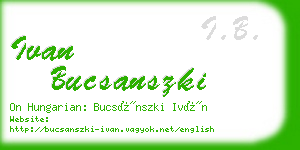 ivan bucsanszki business card